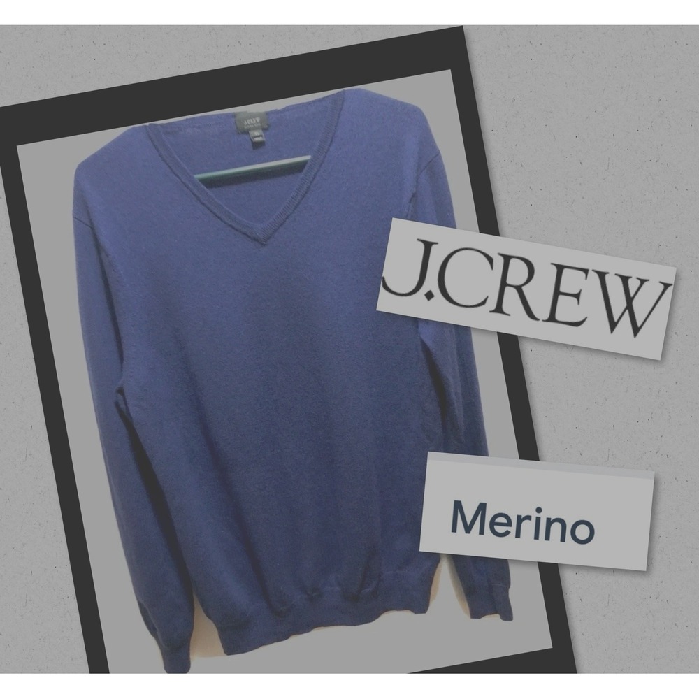 J. Crew Slim Fit Men's XL - Purple Hue 100% Merino Wool -  Long Sleeved Sweater